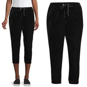 N:PHILANTHROPY // sorrel cropped black velvet jogger pants